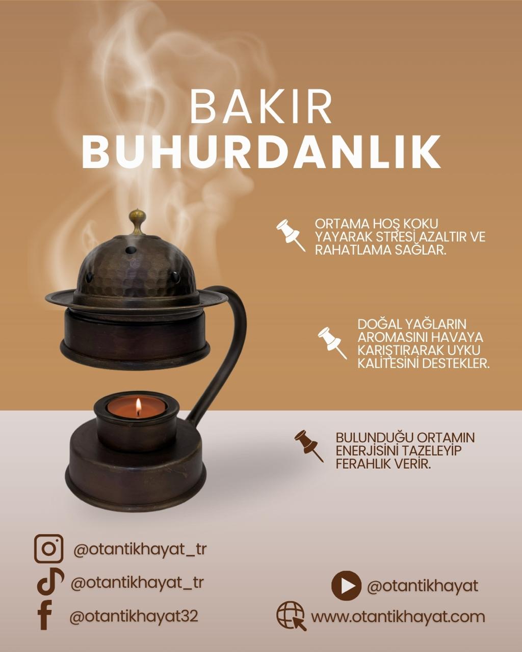 Bakır Eskitme Buhurdanlık